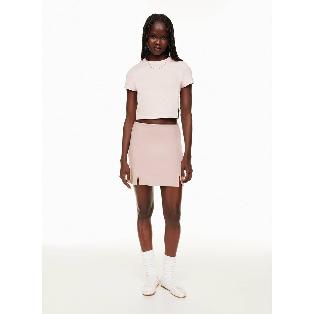 Sunday Best Aritzia Doll Mini Skirt Damask Pink Front Slit Size 12 NWT 106554